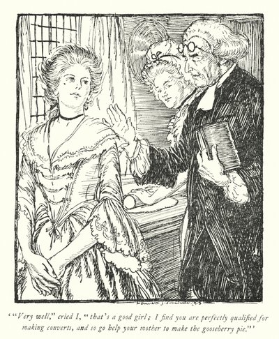 Ilustração para The Vicar of Wakefield de Oliver Goldsmith (litho) de Edmund Joseph Sullivan
