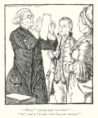 Ilustração para The Vicar of Wakefield de Oliver Goldsmith (litho) de Edmund Joseph Sullivan