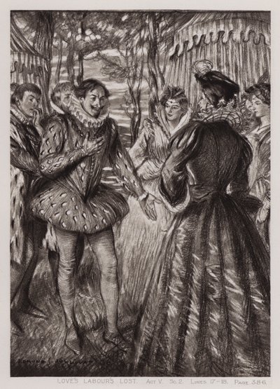 O Trabalho do Amor Perdido, Acto V, Sc 2 (litho) de Edmund Joseph Sullivan