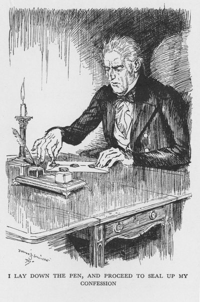 Cena do Estranho Caso do Dr. Jekyll e Mr Hyde por Robert Louis Stevenson, 1927 de Edmund Joseph Sullivan