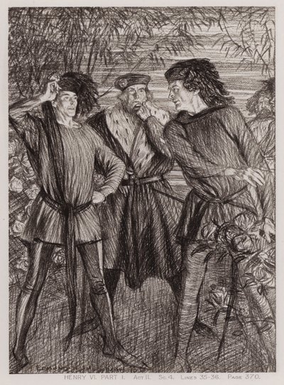 A Primeira Parte do Rei Henrique VI, Acto II, Cena 4 (litho) de Edmund Joseph Sullivan