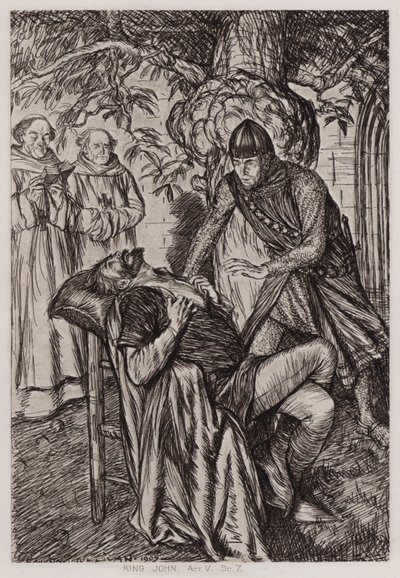 A Vida e a Morte do Rei João, Acto V, Cena 7 (litho) de Edmund Joseph Sullivan