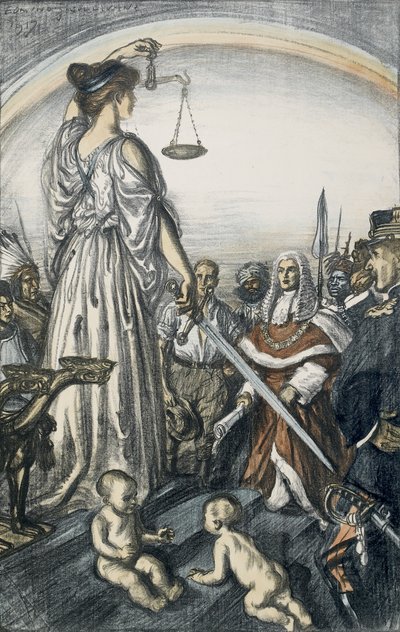 O reino da justiça, 1917 (litografia) de Edmund Joseph Sullivan