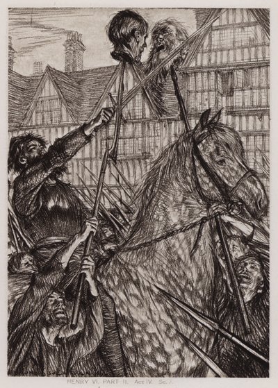 A Segunda Parte do Rei Henrique IV, Acto IV, Cena 7 (litho) de Edmund Joseph Sullivan