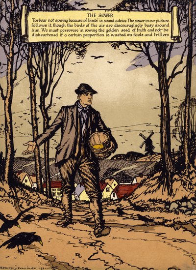 O Semeador (cor litho) de Edmund Joseph Sullivan