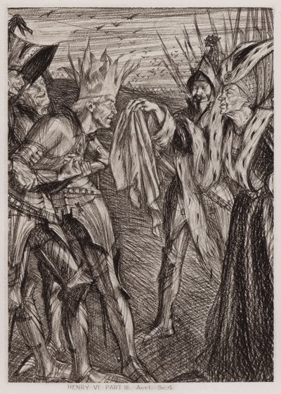 A Terceira Parte do Rei Henrique VI, Acto I, Cena 4 (litho) de Edmund Joseph Sullivan
