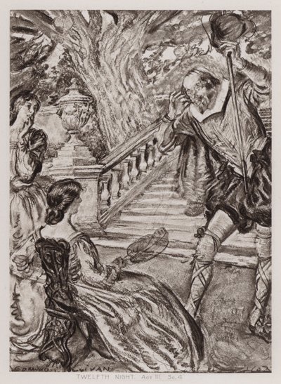 Décima segunda noite; ou, o que quiseres, Acto III, Cena 4 (litho) de Edmund Joseph Sullivan