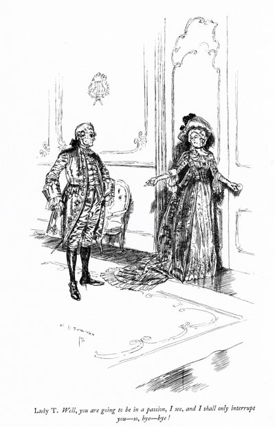 Ilustração para Sheridans A Escola para o Escândalo de Edmund Joseph after Sullivan