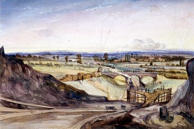 Vista geral de Hampstead, Londres, 1837 de Edmund Marks
