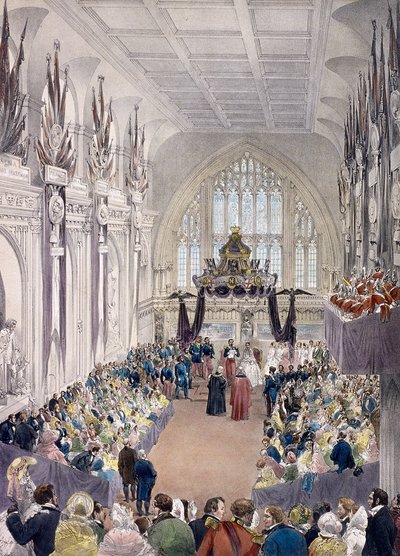 Napoleão III e Imperatriz Eugenie em Guildhall, Londres, 1855 de Edmund Morin