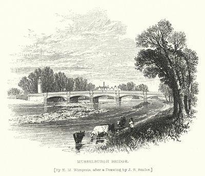 Ponte de Musselburgh (gravura) de Edmund Morison (after) Wimperis
