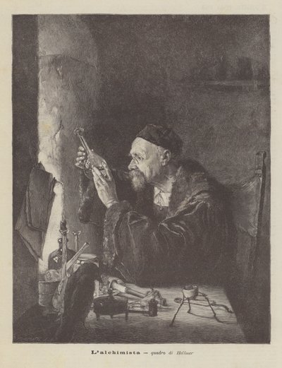 Lalquimista, pintura de Hellmer de Edmund Ritter von Hellmer