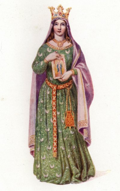 Berengaria, Rainha de Inglaterra, esposa do Rei Ricardo I (cor litho) de Edmund Thomas (after) Parris