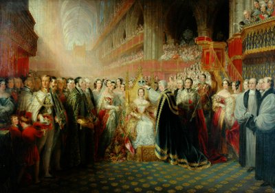 Coroação da Rainha Vitória (óleo sobre tela) de Edmund Thomas Parris