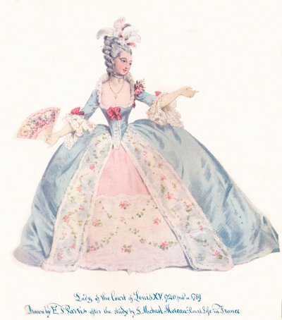 Senhora da corte de Luís XV, século XIX de Edmund Thomas Parris