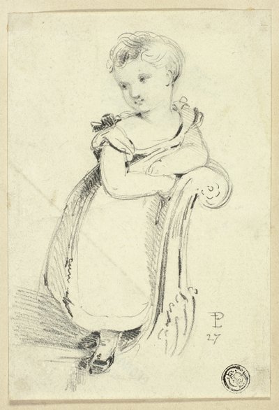 Rapariga de pé sobre sofá (frente); Fragmento: Costas da cabeça de uma mulher (verso) de Edmund Thomas Parris