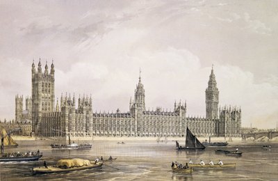 As casas novas do parlamento, gravadas pelo bar de Thomas Picken (fl.1838-d.1870). 1852 por Lloyd Bros. und Co. (litografia) de Edmund Walker