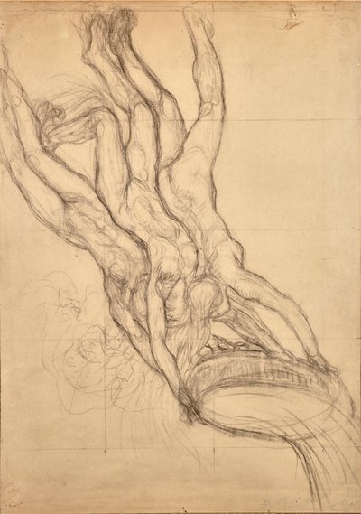 Hyades, c.1914 (lápis sobre papel) de Edoardo de Albertis