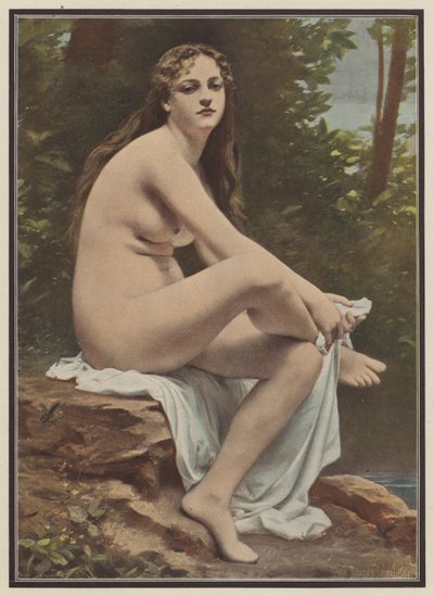 Deixar o banho (cor litho) de Edouard (after) Cabane