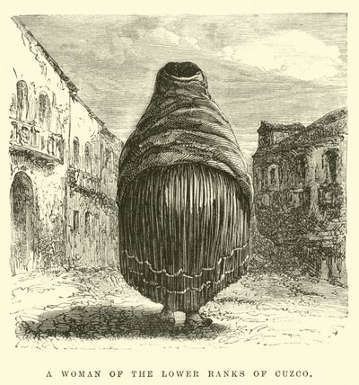 Uma mulher das fileiras inferiores de Cuzco (gravura) de Edouard (after) Riou