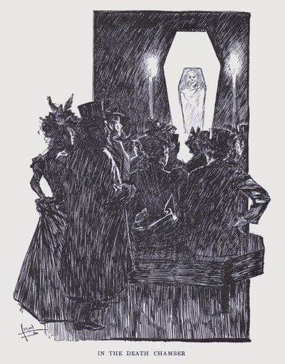 Boémia de Paris: Na câmara mortuária (litografia) de Edouard Alfred (1875 1954) Cucuel