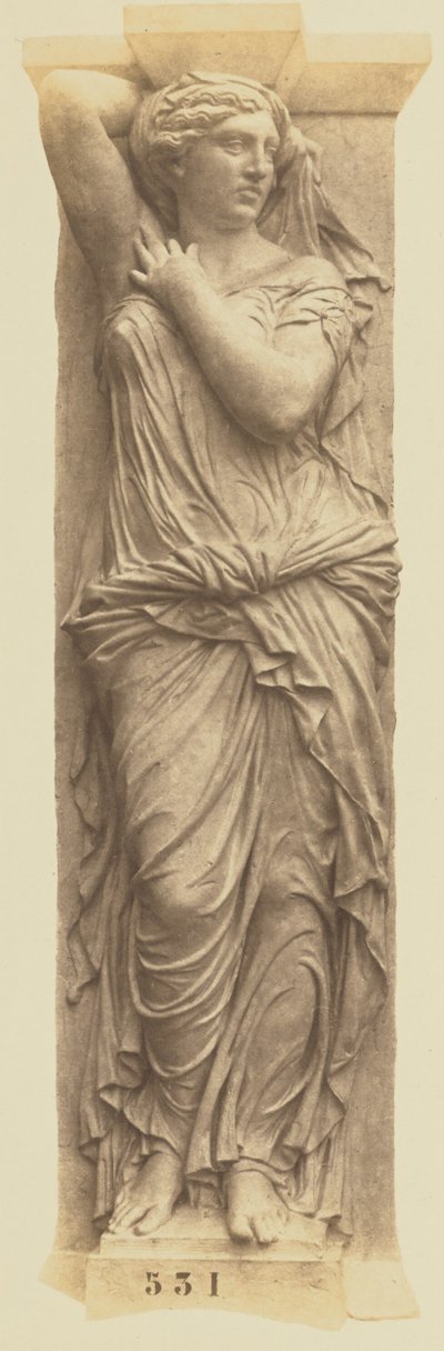 [Cariátide de Jules Cavelier, Decoração do Louvre, Paris] de Édouard Baldus