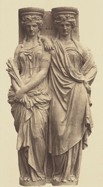 [Cariátides de Astyanax Bosio, Decoração do Louvre, Paris] de Édouard Baldus