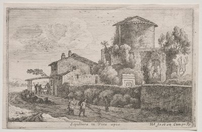 Vistas diversas dentro e ao redor de Roma: Tumba ao longo da Via Ápia de Édouard Baldus