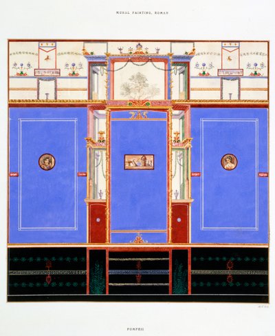 Decoração de parede, Casa dos Dioscuri, Pompéia de Edouard Clerievanse