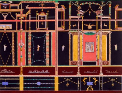 Decoração de parede da Casa dos Dioscuri, Pompeia de Edouard Clerievanse
