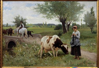 La coache bien gardee Pintura de Edouard Debat Ponsan (1847-1913) 1890 Sol. 0,82x1,28 m Pau, Musee des Beaux Arts de Edouard Debat Ponsan