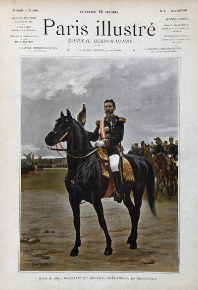 Retrato equestre do General Georges Boulanger (1837-1891), político "depois de Edouard Debat Ponsan" (Debat-Ponsan de Edouard Debat Ponsan