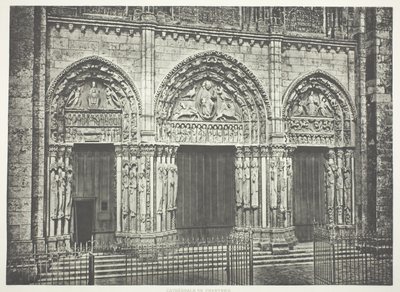 Portal principal da Catedral de Chartres de Edouard Denis Baldus