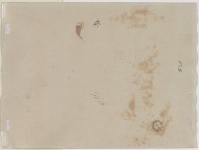 Esboço de um Homem com Braço Erguido e Esboço de um Capacete (verso) de Edouard Detaille