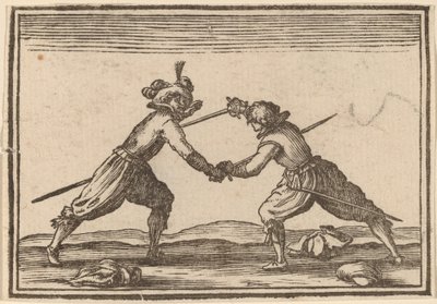 Duelo com espadas de Edouard Eckman after Jacques Callot
