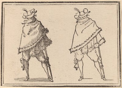 Cavalheiro envolto em seu manto de Edouard Eckman after Jacques Callot