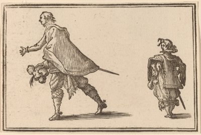 Cavalheiro e sua página de Edouard Eckman after Jacques Callot
