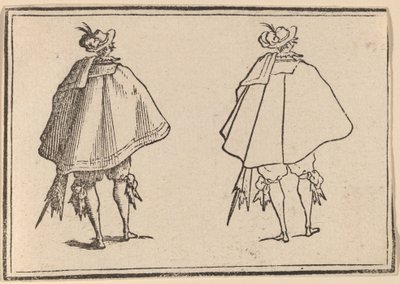 Cavalheiro em manto grande, visto de trás de Edouard Eckman after Jacques Callot