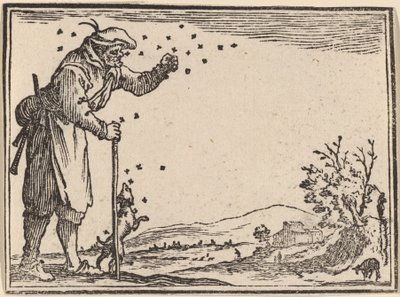 Camponês atacado por abelhas de Edouard Eckman after Jacques Callot