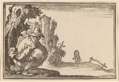 Camponês defecando de Edouard Eckman after Jacques Callot