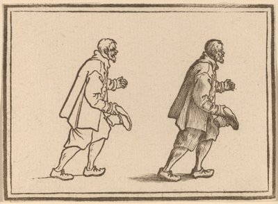 Camponês com chapéu na mão de Edouard Eckman after Jacques Callot