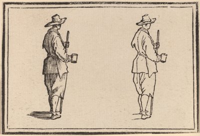 Camponês com um copo de Edouard Eckman after Jacques Callot