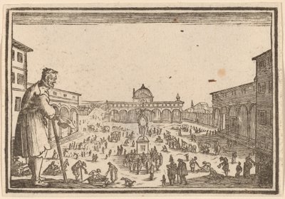 Praça SS. Annunziata, Florença de Edouard Eckman after Jacques Callot
