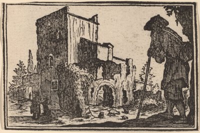 Pastor e ruínas de Edouard Eckman after Jacques Callot