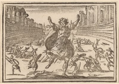Escaramuça em um circo romano de Edouard Eckman after Jacques Callot