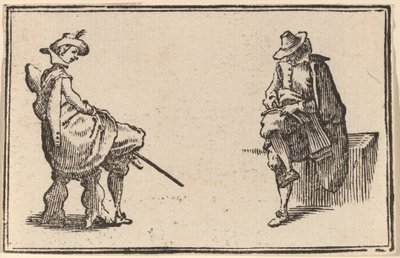 Duas Figuras Sentadas de Edouard Eckman after Jacques Callot