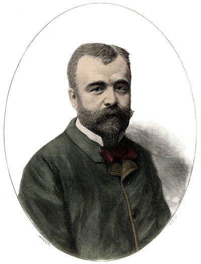 Retrato de Ernest Lavisse (1842-1922), historiador e acadêmico francês - Gravura de Navellier em "Le journal illustrious" de 1892 de Edouard Felicien Eugene Navellier