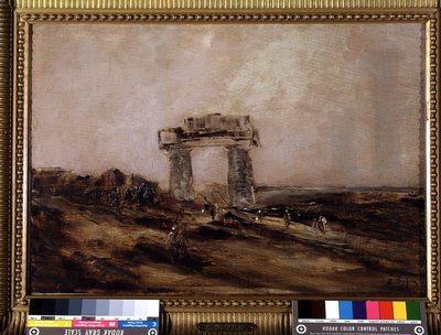Ruínas de um templo no deserto de Edouard Jacques Dufeu