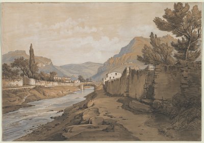 O rio Neuve, no final do vale de Dardenne, no século XIX. de Edouard Jean Marie Hostein