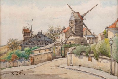 O Moulin de la Galette, c. 1895. de Edouard Lefèvre